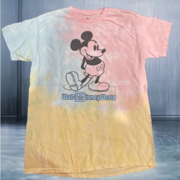 Disney Tops - Disney Mickey Mouse T-Shirt - Pink and Yellow Tie-Dye M